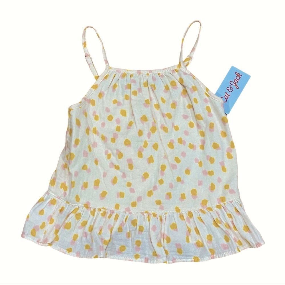 Cat & Jack Ruffle Polkadot Top - Picture 2 of 5